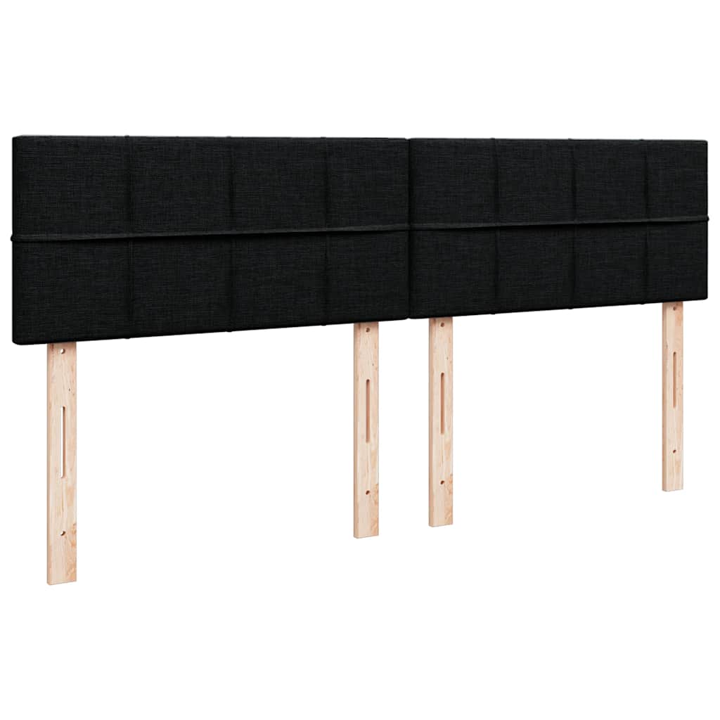 vidaXL Κρεβάτι Boxspring με Στρώμα Μαύρο 200x200 εκ. Υφασμάτινο