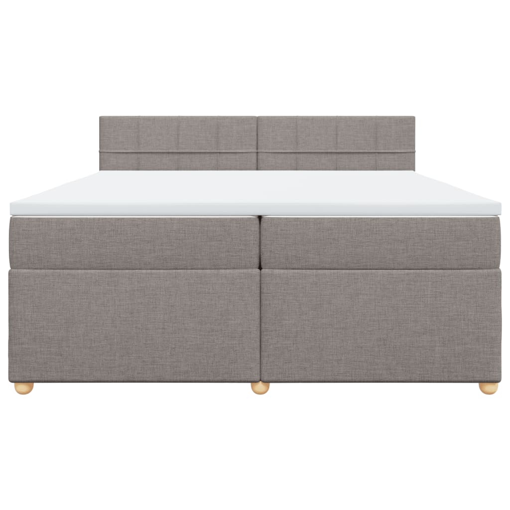 vidaXL Κρεβάτι Boxspring με Στρώμα Taupe 200x200 εκ. Υφασμάτινο