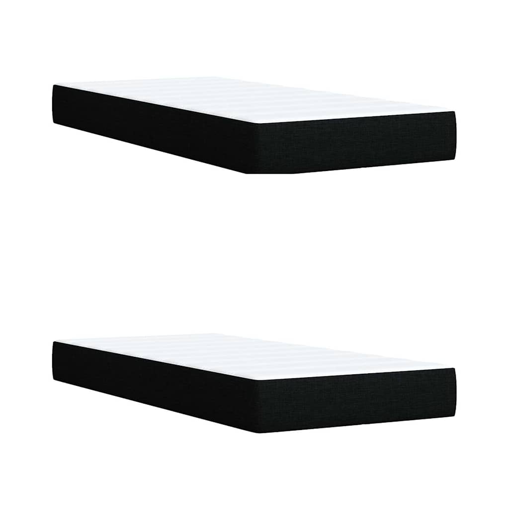 vidaXL Κρεβάτι Boxspring με Στρώμα Μαύρο 200x200 εκ. Υφασμάτινο