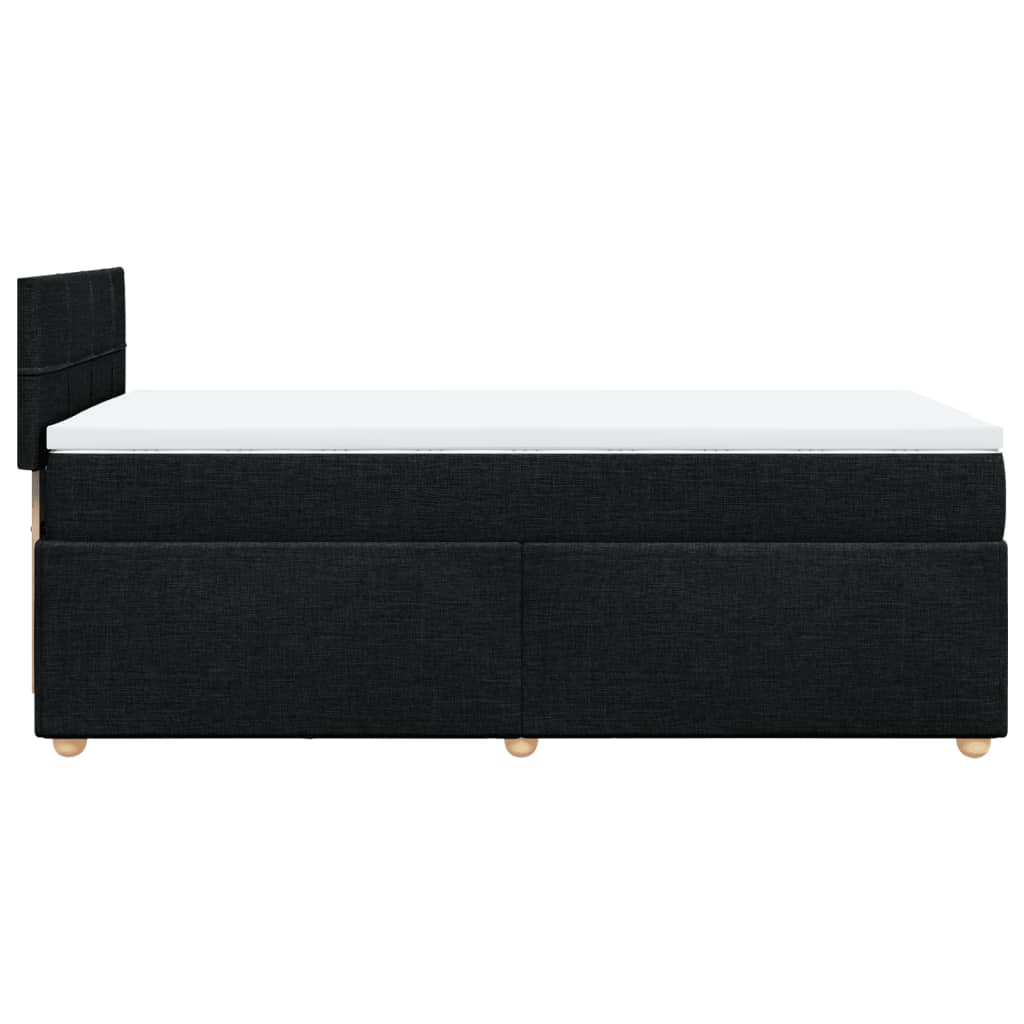 vidaXL Κρεβάτι Boxspring με Στρώμα Μαύρο Single Υφασμάτινα