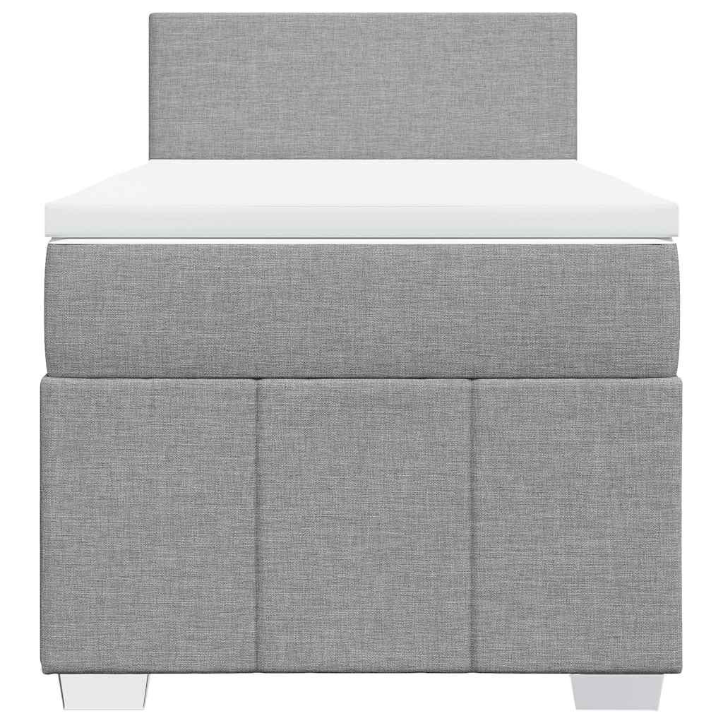 vidaXL Κρεβάτι Boxspring με Στρώμα Ανοιχτό Γκρι 80x200 εκ. Υφασμάτινο