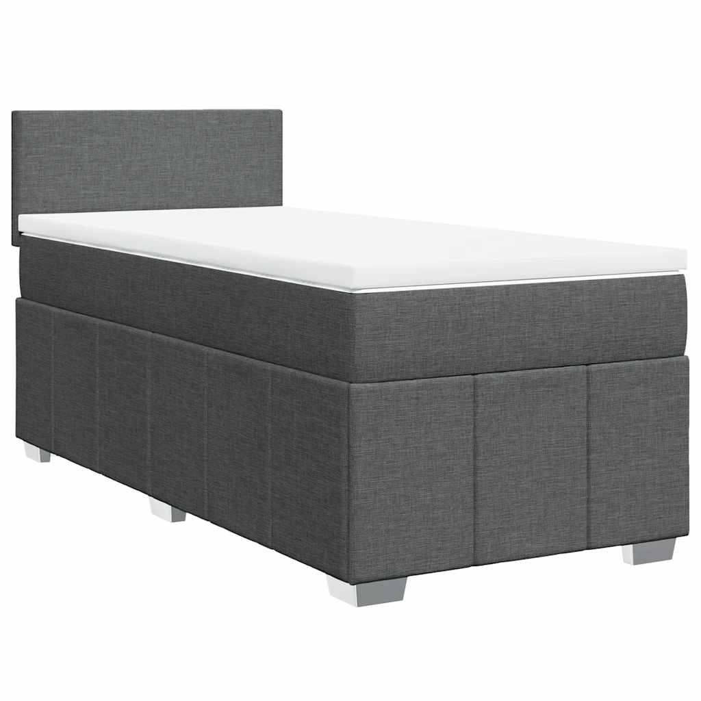 vidaXL Κρεβάτι Boxspring με Στρώμα Σκούρο Γκρι 80x200 εκ. Υφασμάτινο