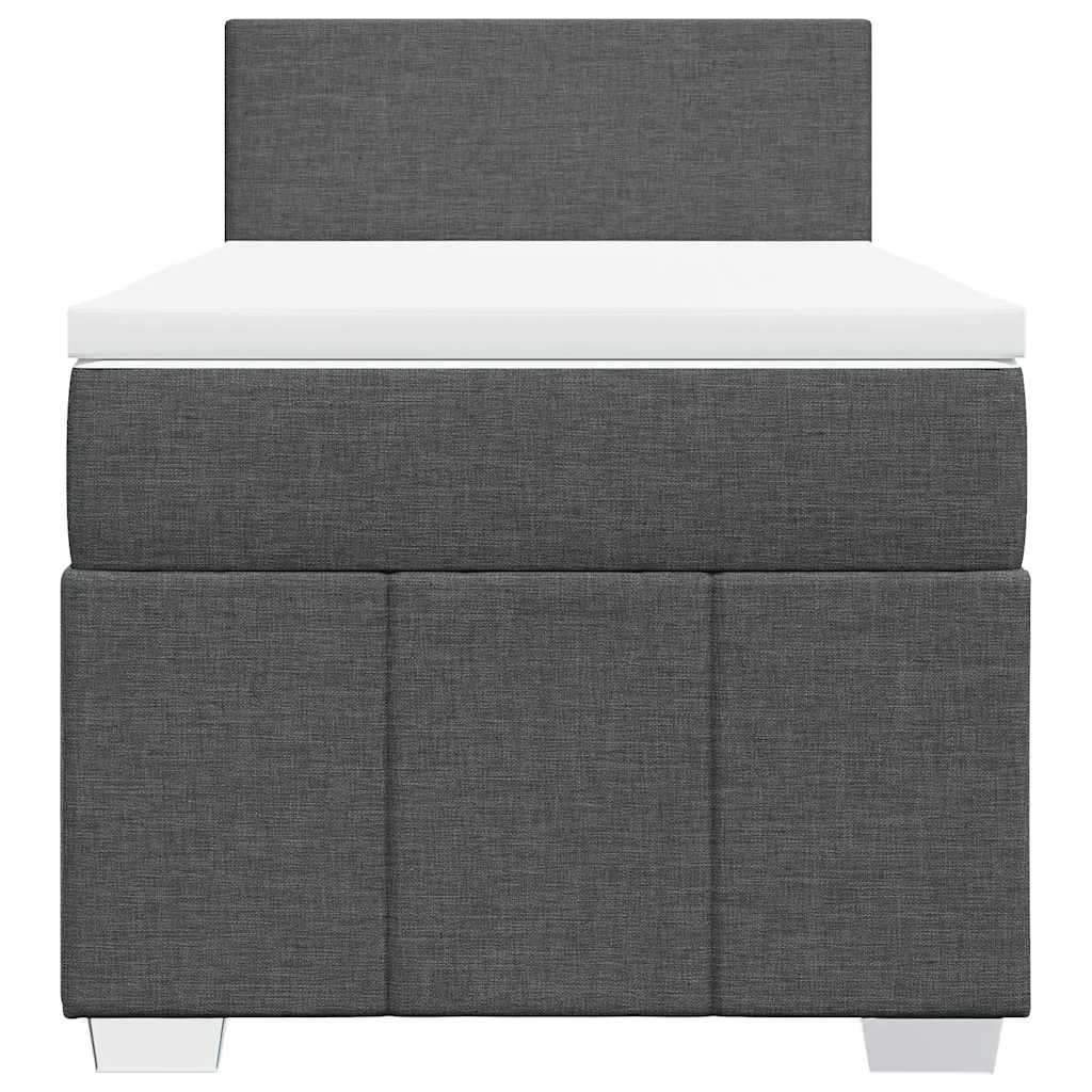 vidaXL Κρεβάτι Boxspring με Στρώμα Σκούρο Γκρι 80x200 εκ. Υφασμάτινο