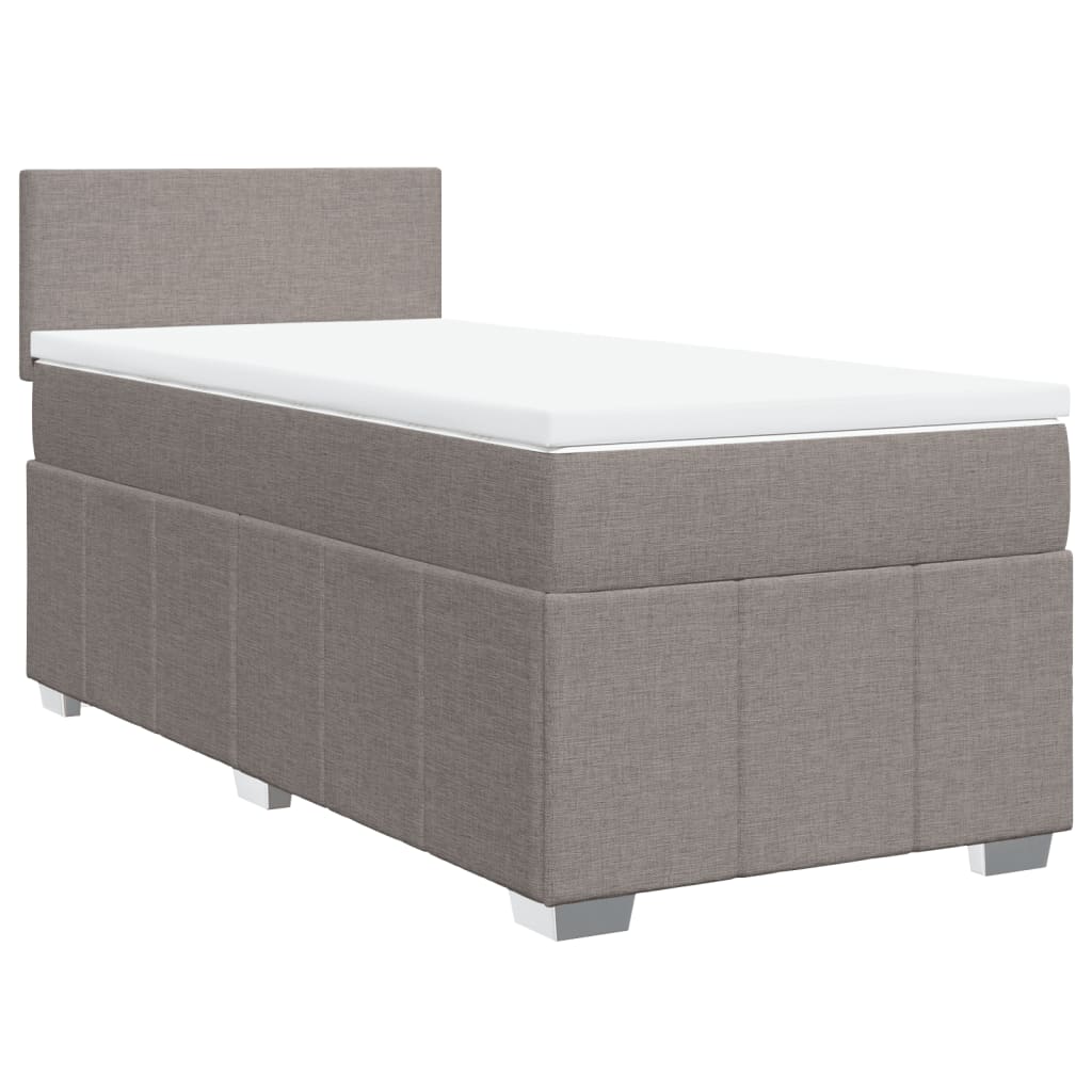 vidaXL Κρεβάτι Boxspring με Στρώμα Taupe 80x200 εκ. Υφασμάτινο