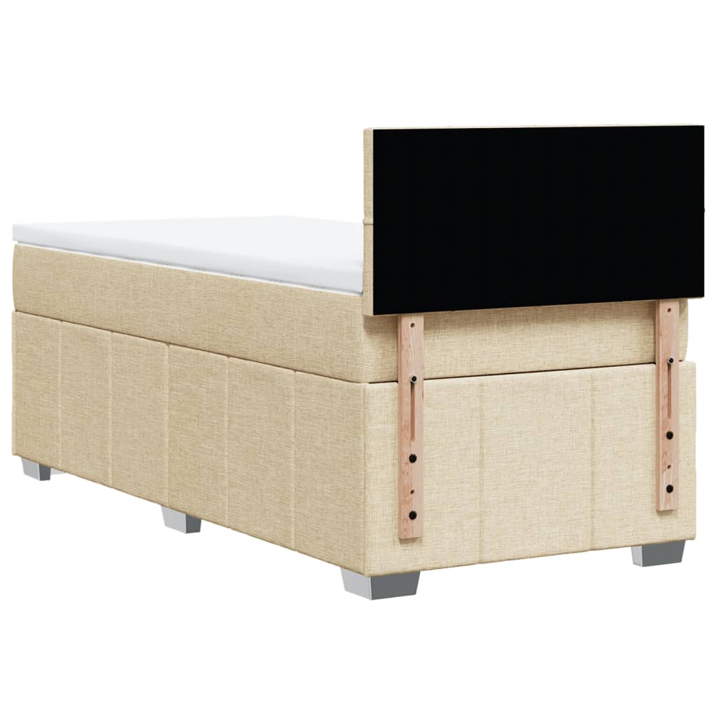 vidaXL Κρεβάτι Boxspring με Στρώμα Κρεμ 80 x 200 εκ. Υφασμάτινο