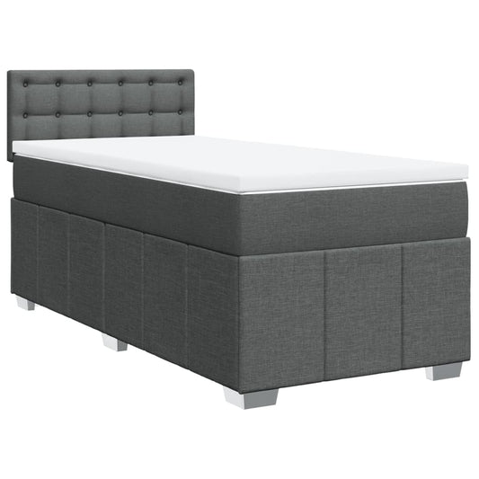 vidaXL Κρεβάτι Boxspring με Στρώμα Σκούρο Γκρι 80x200 εκ. Υφασμάτινο