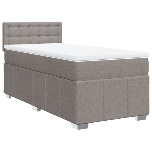 vidaXL Κρεβάτι Boxspring με Στρώμα Taupe 80x200 εκ. Υφασμάτινο