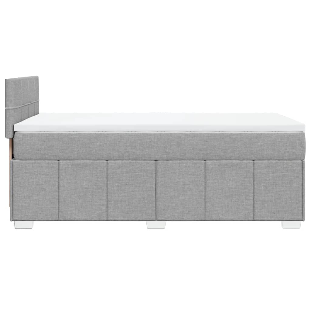 vidaXL Κρεβάτι Boxspring με Στρώμα Ανοιχτό Γκρι 90x190 εκ. Υφασμάτινο