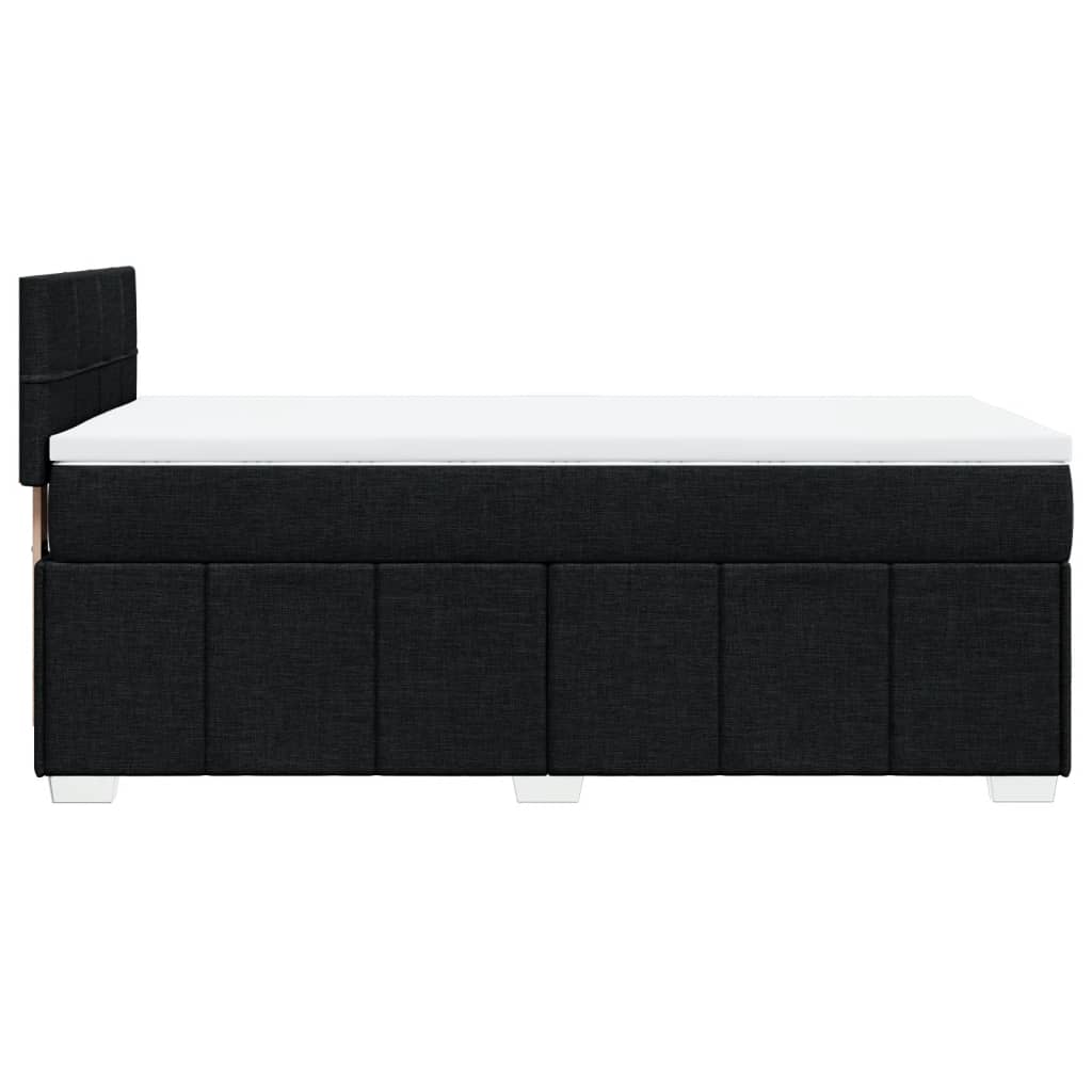 vidaXL Κρεβάτι Boxspring με Στρώμα Μαύρο 90x190 εκ.Υφασμάτινο