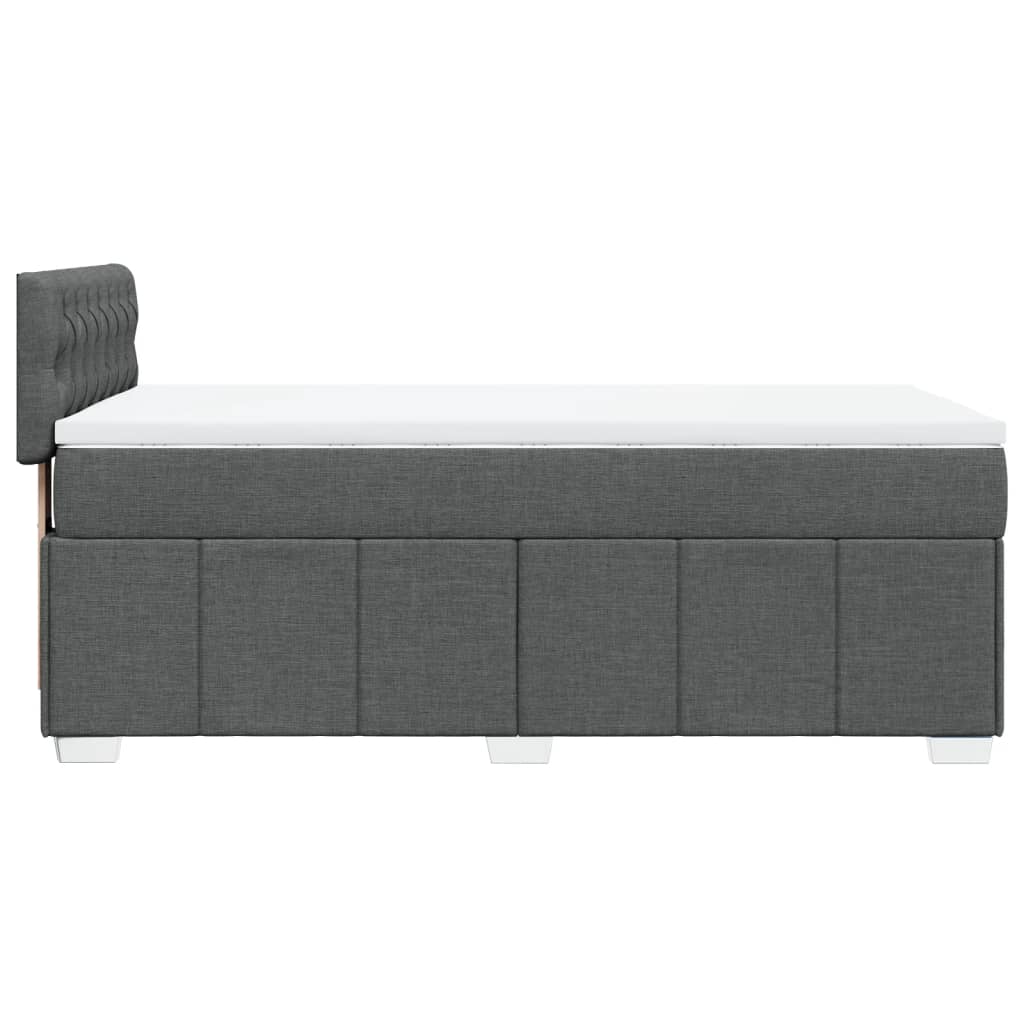 vidaXL Κρεβάτι Boxspring με Στρώμα Σκούρο Γκρι 90x190 εκ. Υφασμάτινο