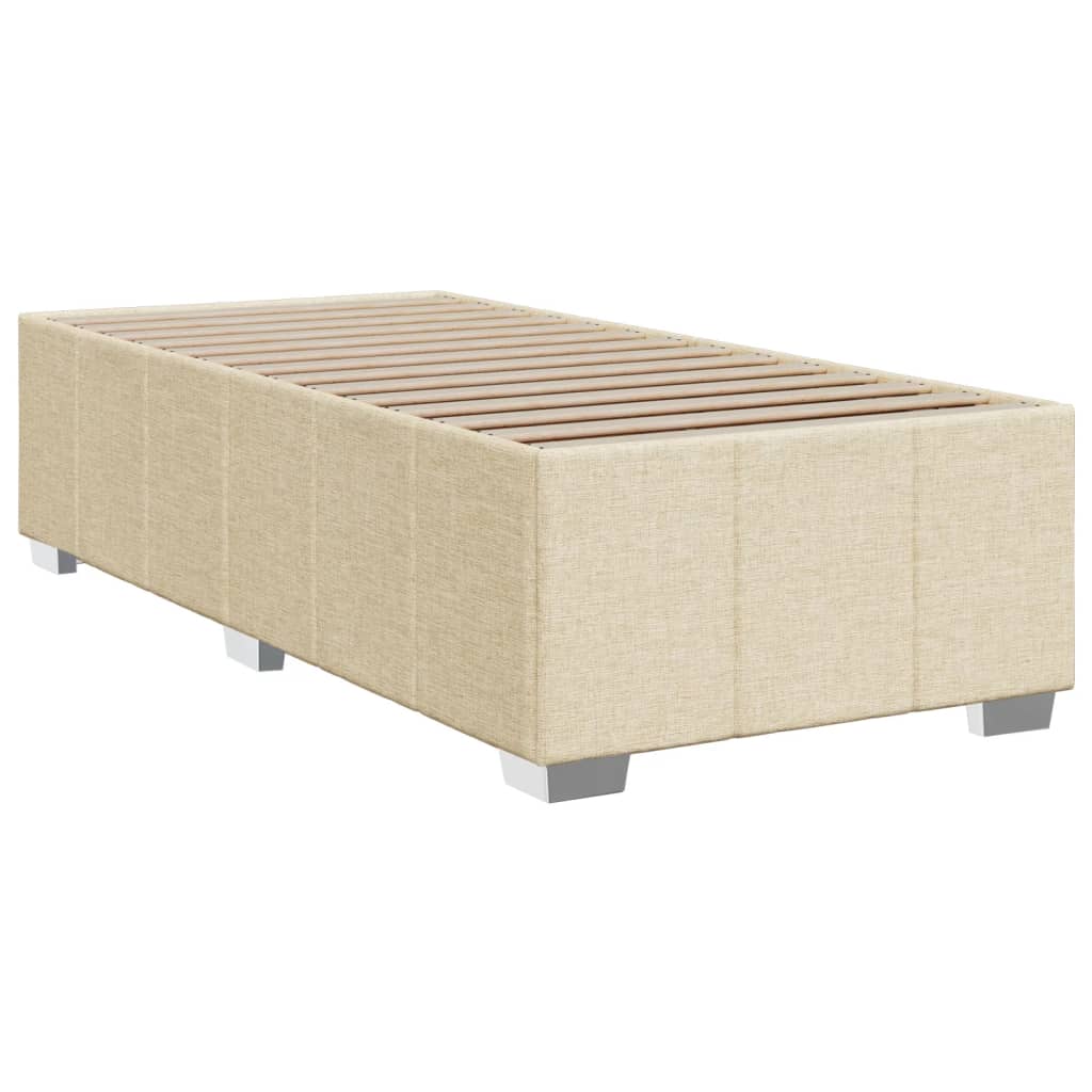 vidaXL Κρεβάτι Boxspring με Στρώμα Κρεμ 90x190 εκ.Υφασμάτινο
