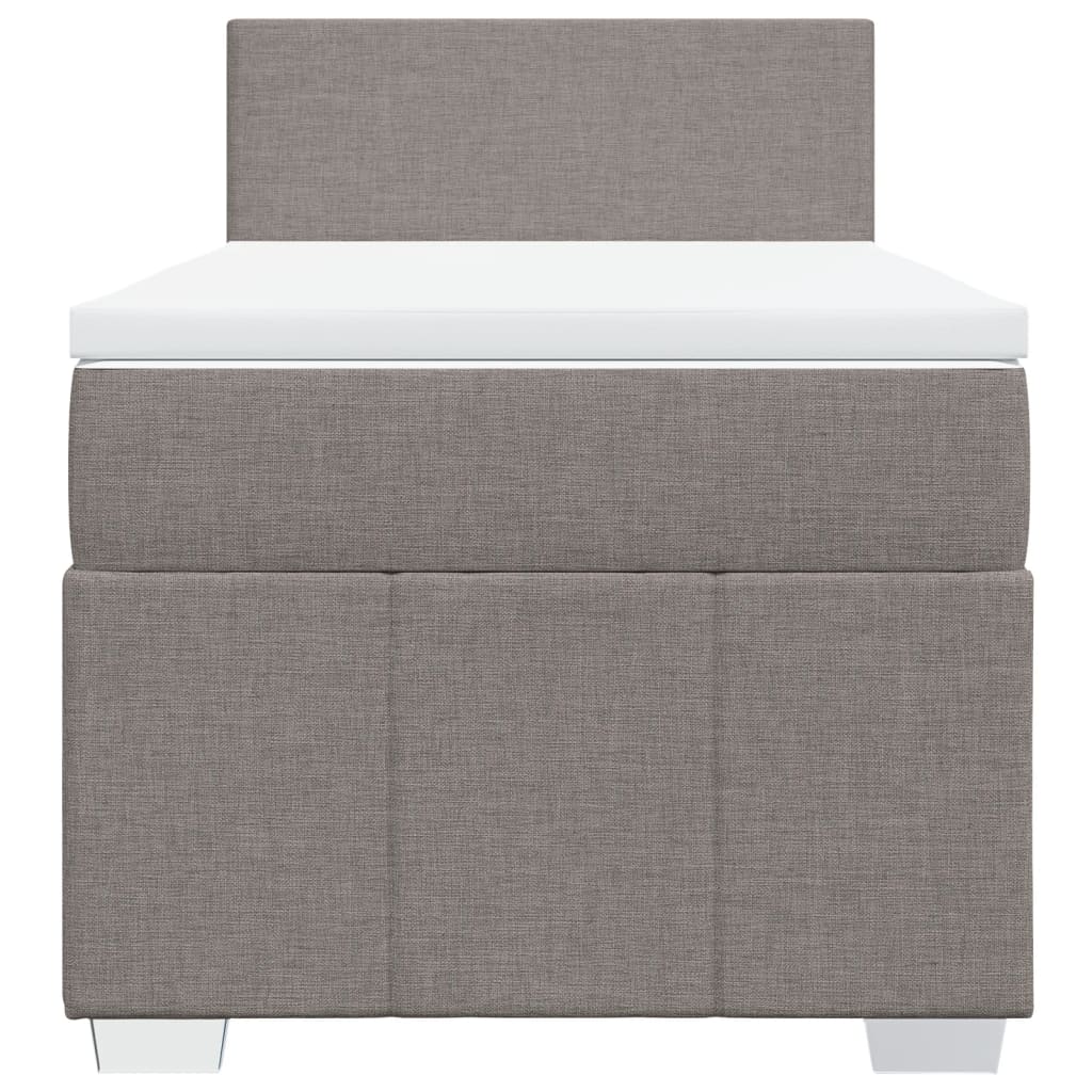 vidaXL Κρεβάτι Boxspring με Στρώμα Taupe 90x200 εκ. Υφασμάτινο