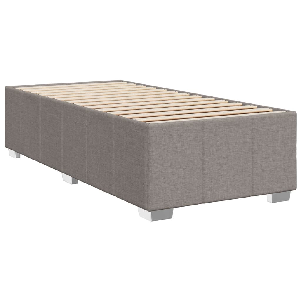 vidaXL Κρεβάτι Boxspring με Στρώμα Taupe 90x200 εκ. Υφασμάτινο