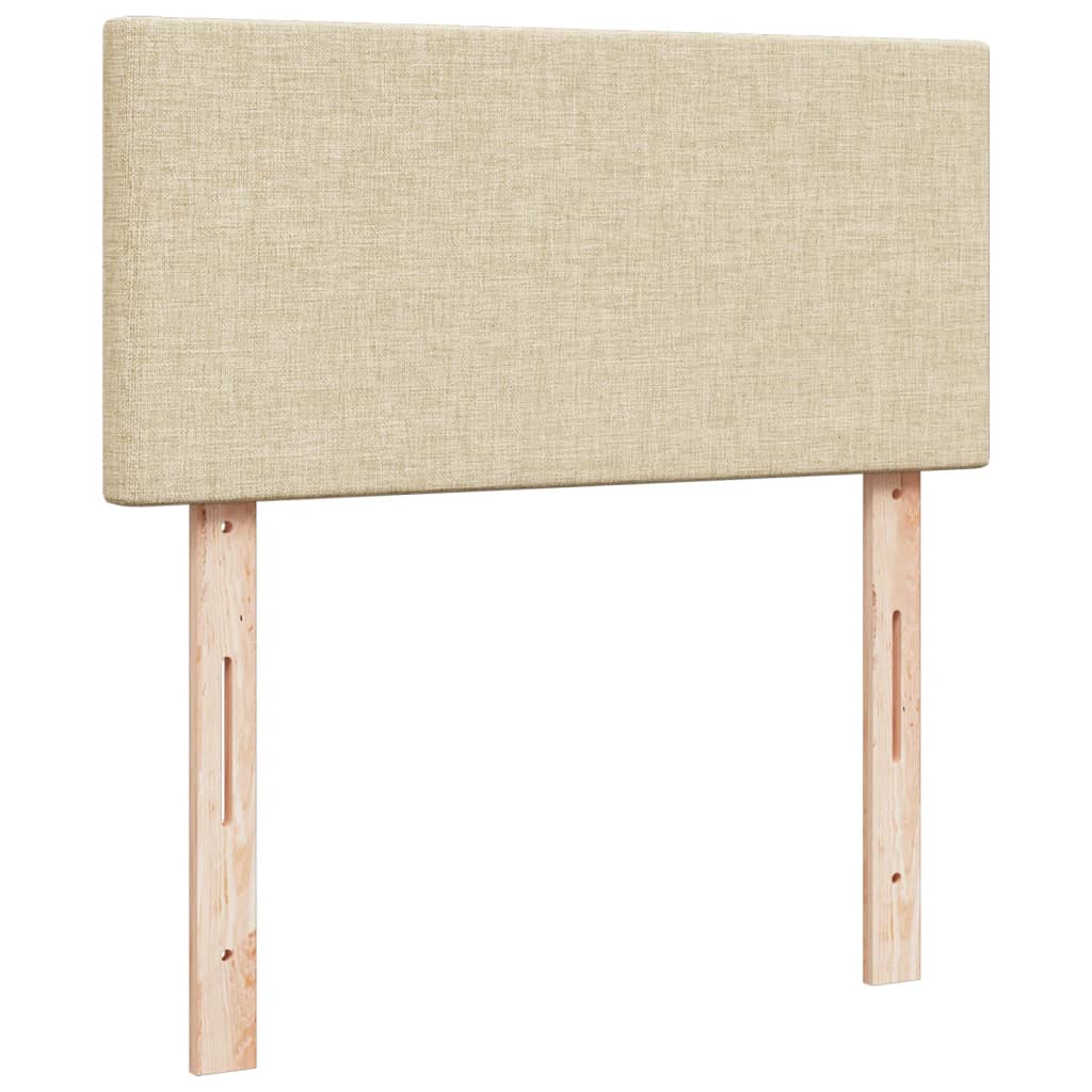 vidaXL Κρεβάτι Boxspring με Στρώμα Κρεμ 90x200 εκ.Υφασμάτινο