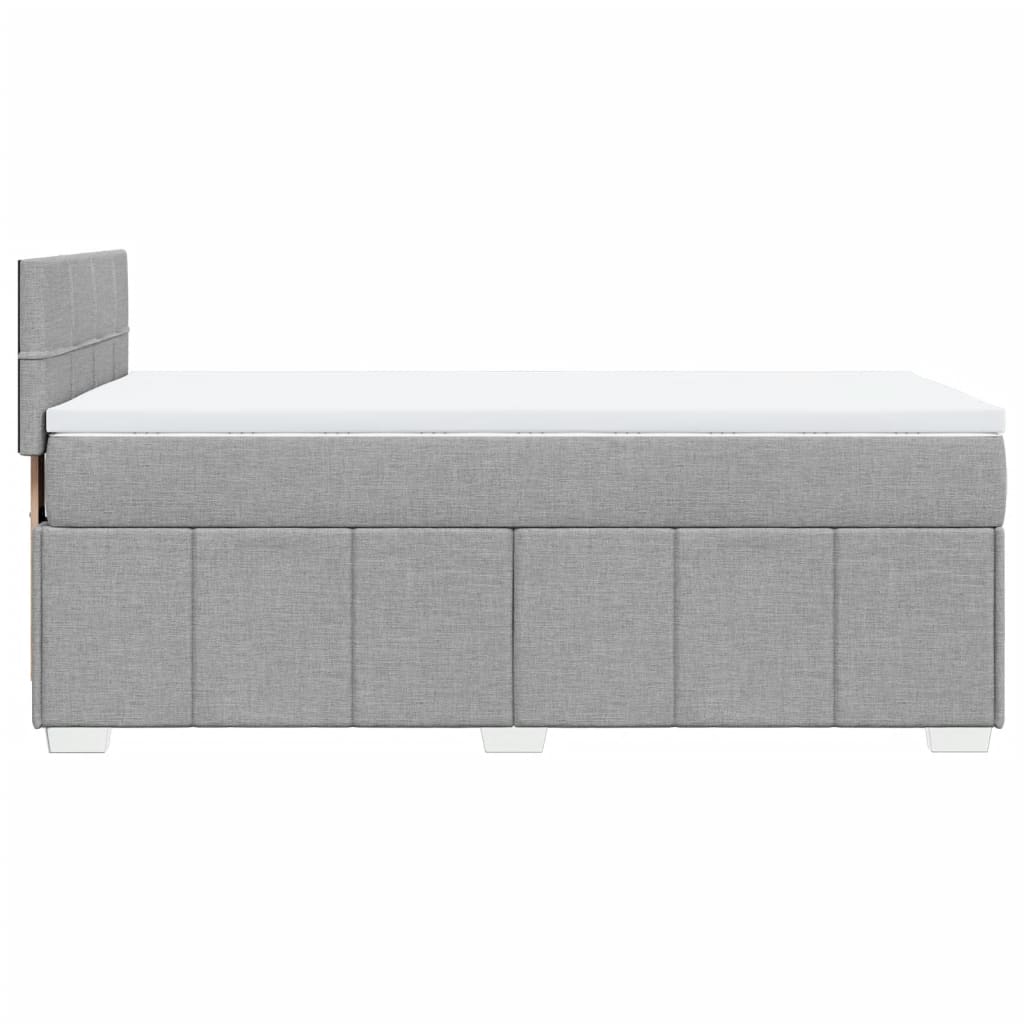 vidaXL Κρεβάτι Boxspring με Στρώμα Ανοιχτό Γκρι 90x200 εκ. Υφασμάτινο