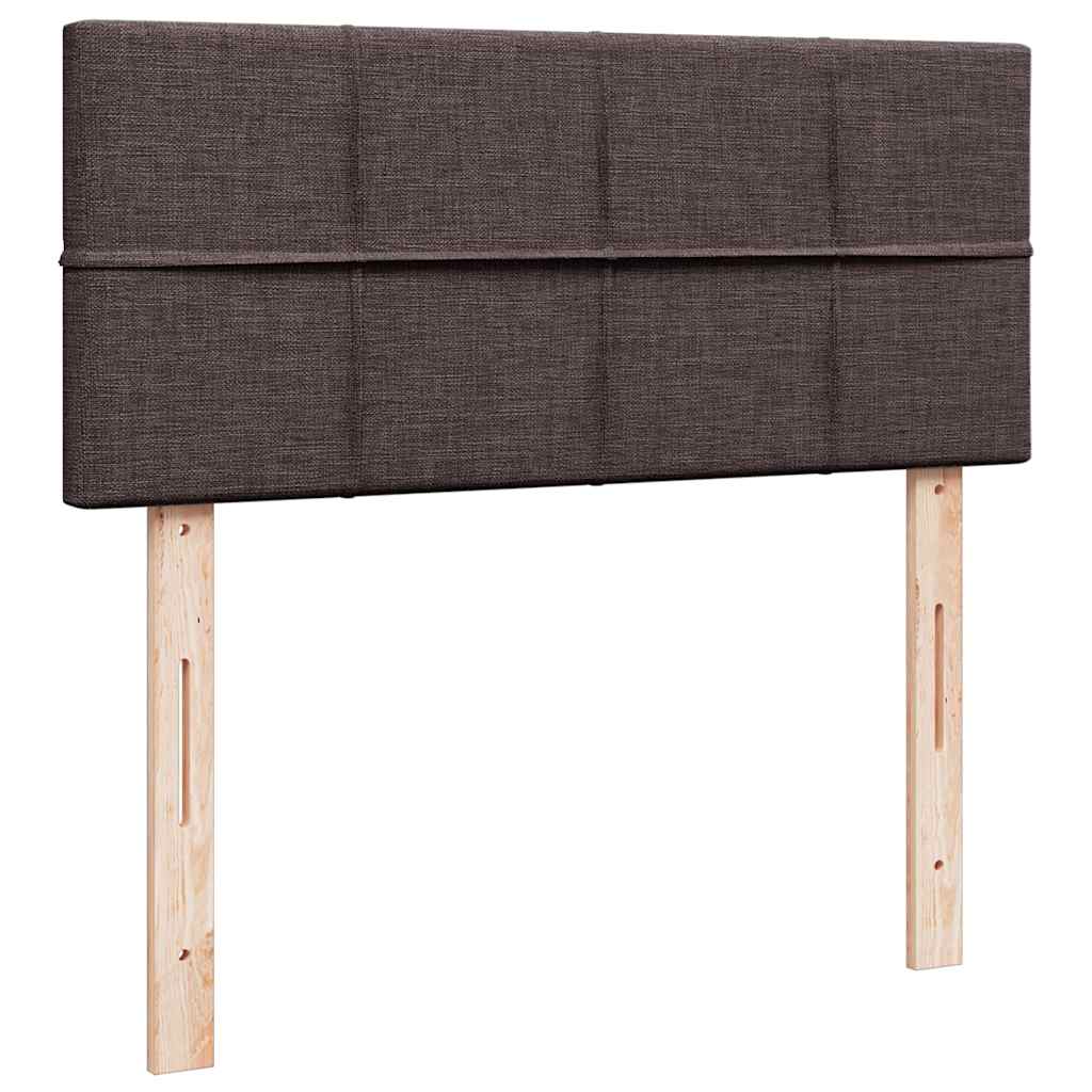 vidaXL Κρεβάτι Boxspring με Στρώμα Σκούρο Καφέ 90x200 εκ. Υφασμάτινο