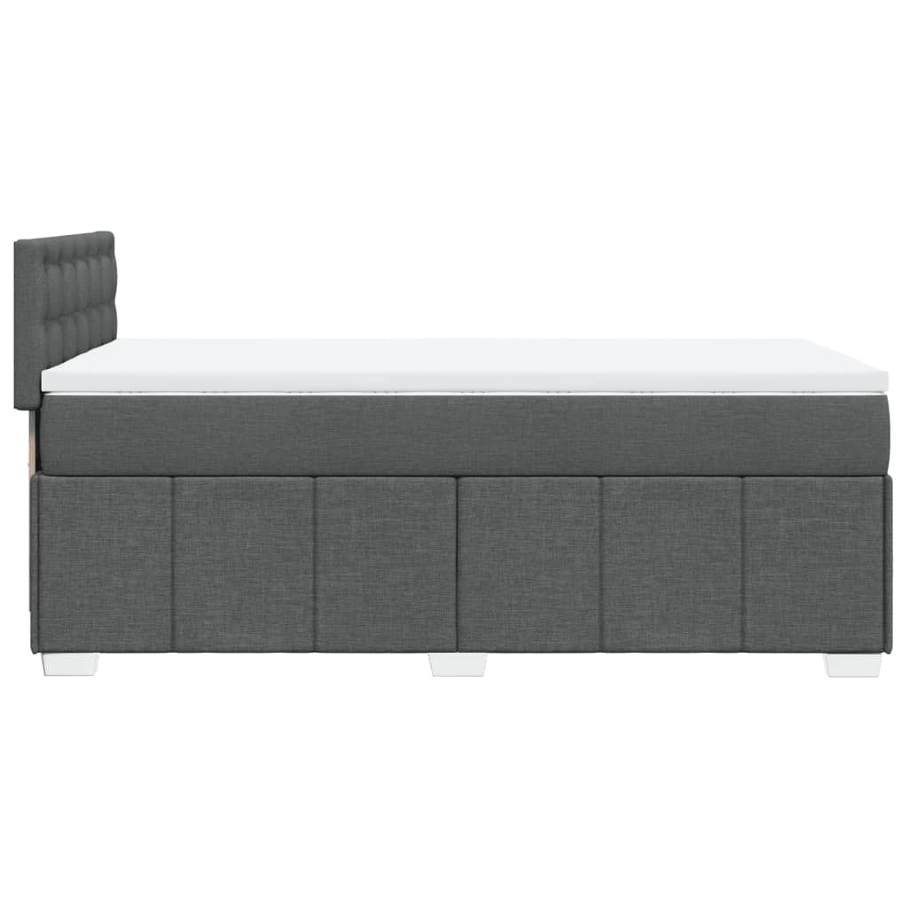 vidaXL Κρεβάτι Boxspring με Στρώμα Σκούρο Γκρι 90x200 εκ. Υφασμάτινο