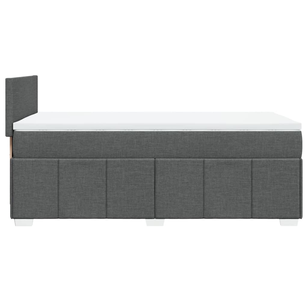 vidaXL Κρεβάτι Boxspring με Στρώμα Σκούρο Γκρι 100x200 εκ. Υφασμάτινο