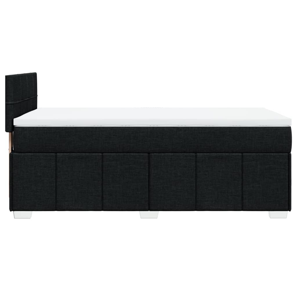 vidaXL Κρεβάτι Boxspring με Στρώμα Μαύρο 100 x 200 εκ. Υφασμάτινο