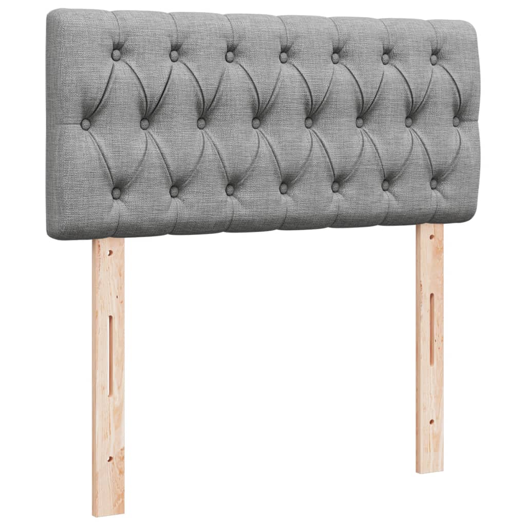 vidaXL Κρεβάτι Boxspring με Στρώμα Ανοιχτό Γκρι 100x200 εκ. Υφασμάτινο