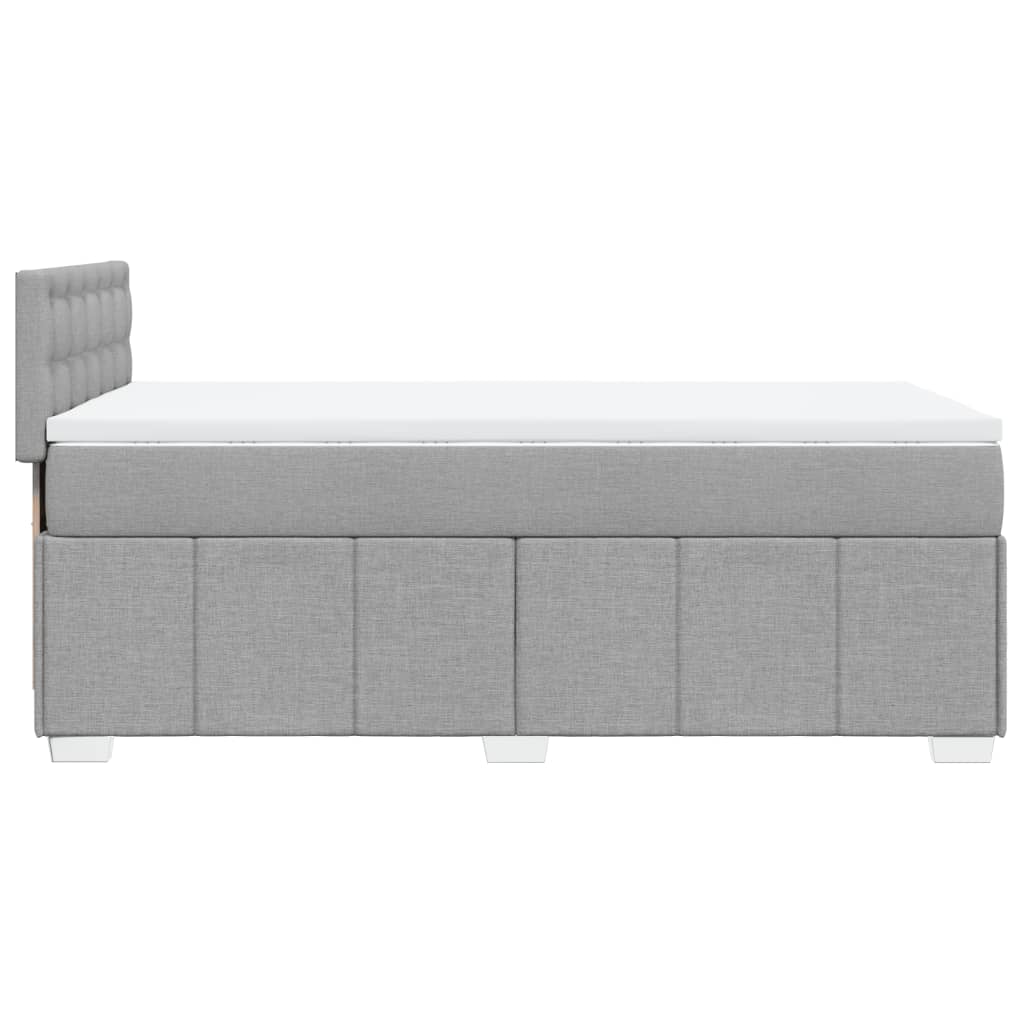 vidaXL Κρεβάτι Boxspring με Στρώμα Ανοιχτό Γκρι 100x200 εκ. Υφασμάτινο
