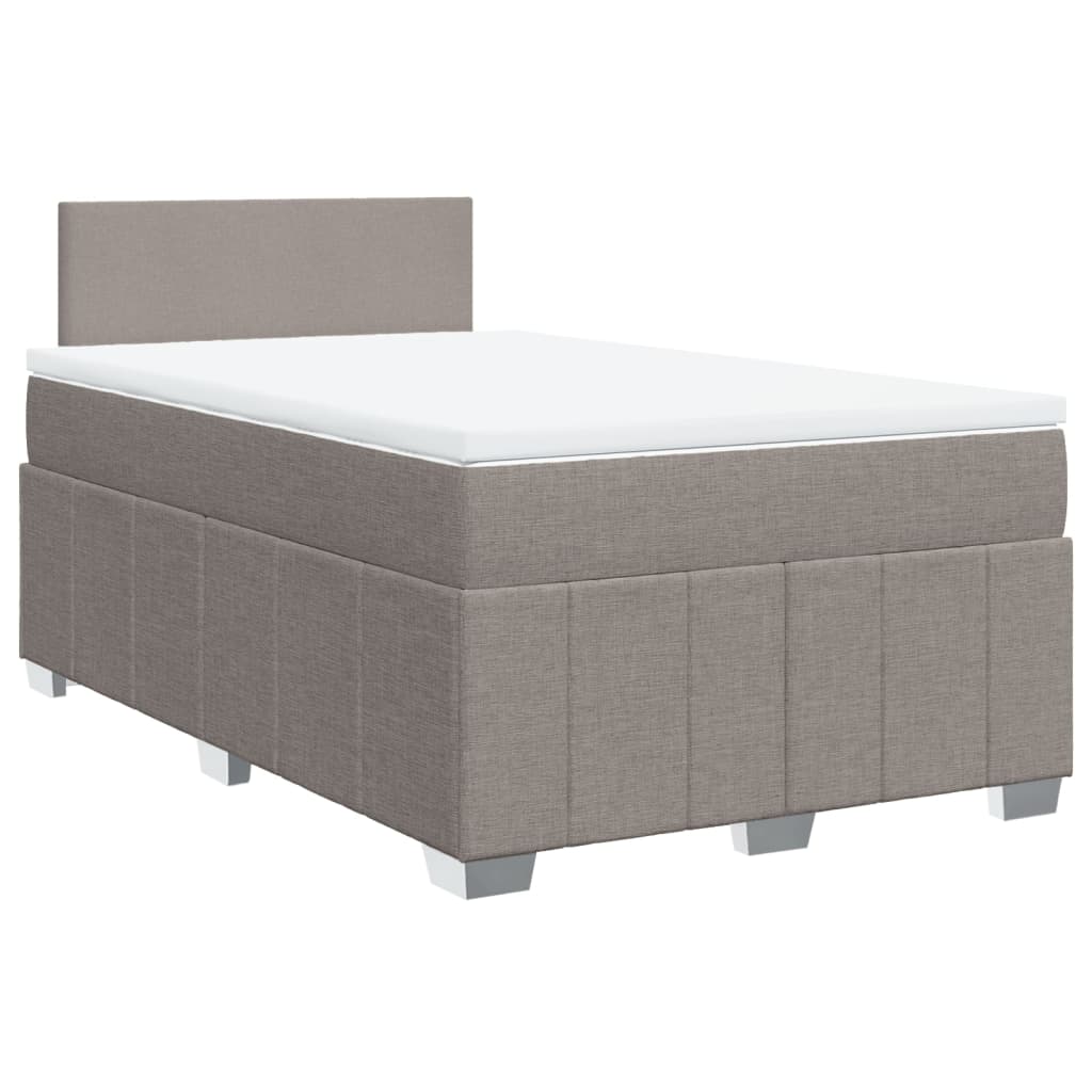 vidaXL Κρεβάτι Boxspring με Στρώμα Taupe 120x190 εκ. Υφασμάτινο