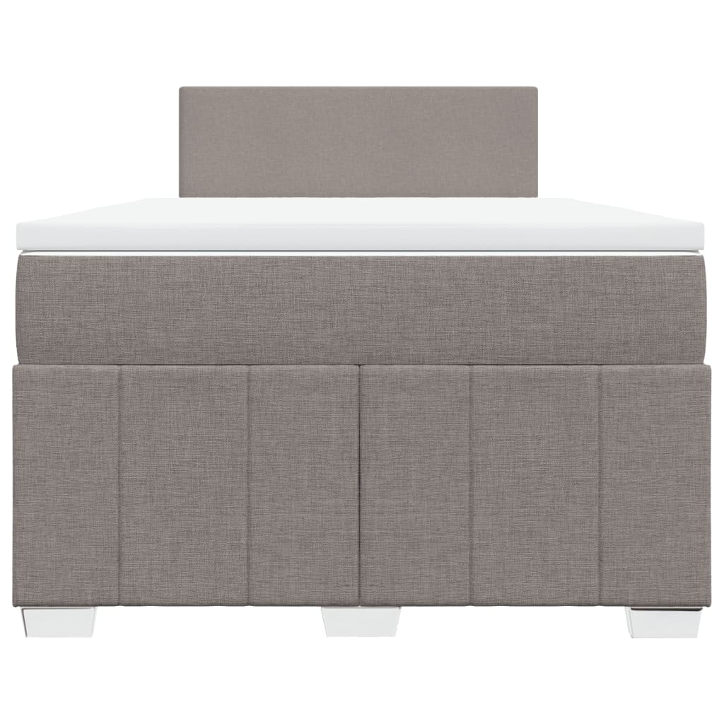 vidaXL Κρεβάτι Boxspring με Στρώμα Taupe 120x190 εκ. Υφασμάτινο