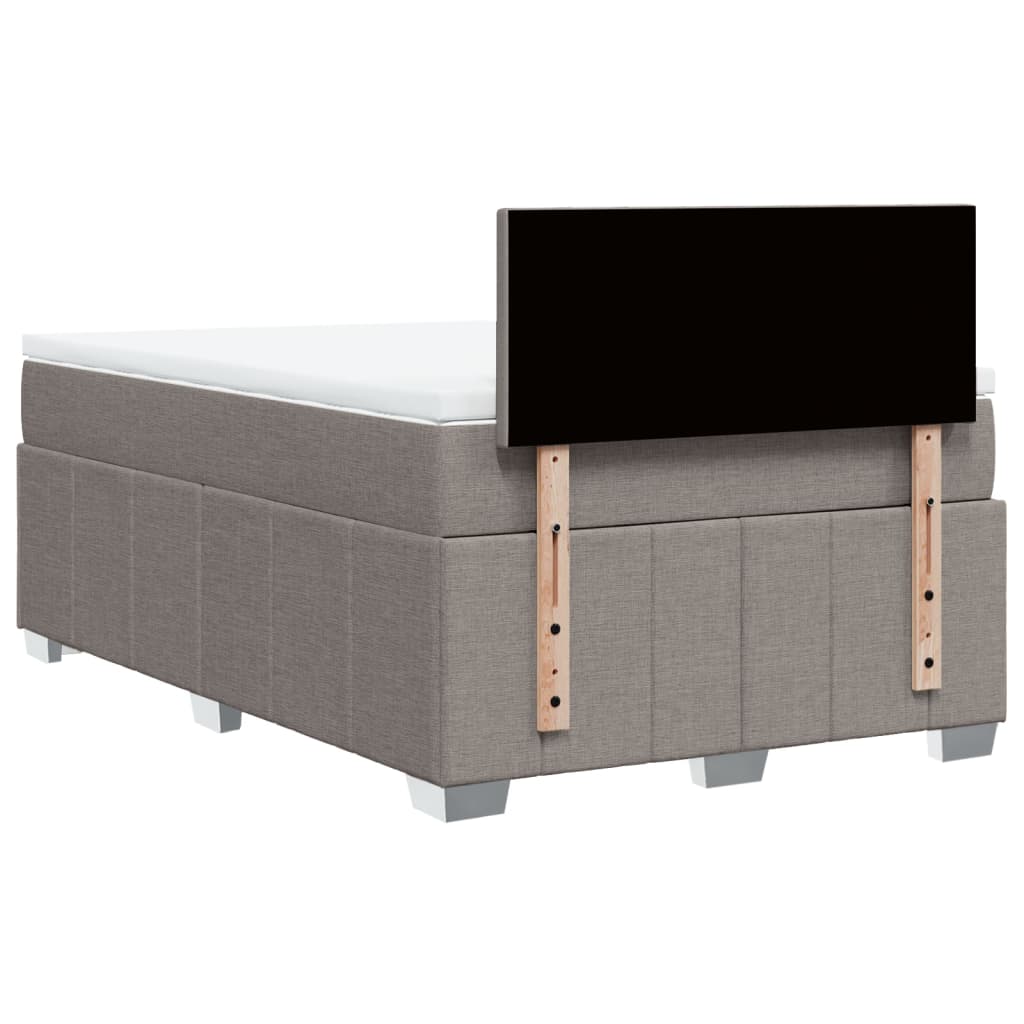 vidaXL Κρεβάτι Boxspring με Στρώμα Taupe 120x190 εκ. Υφασμάτινο