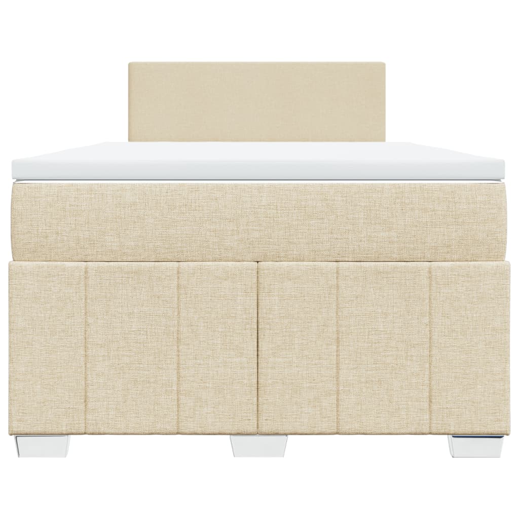 vidaXL Κρεβάτι Boxspring με Στρώμα Κρεμ 120x190 εκ. Υφασμάτινο
