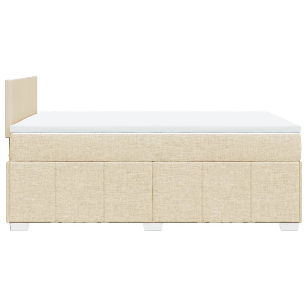 vidaXL Κρεβάτι Boxspring με Στρώμα Κρεμ 120x190 εκ. Υφασμάτινο