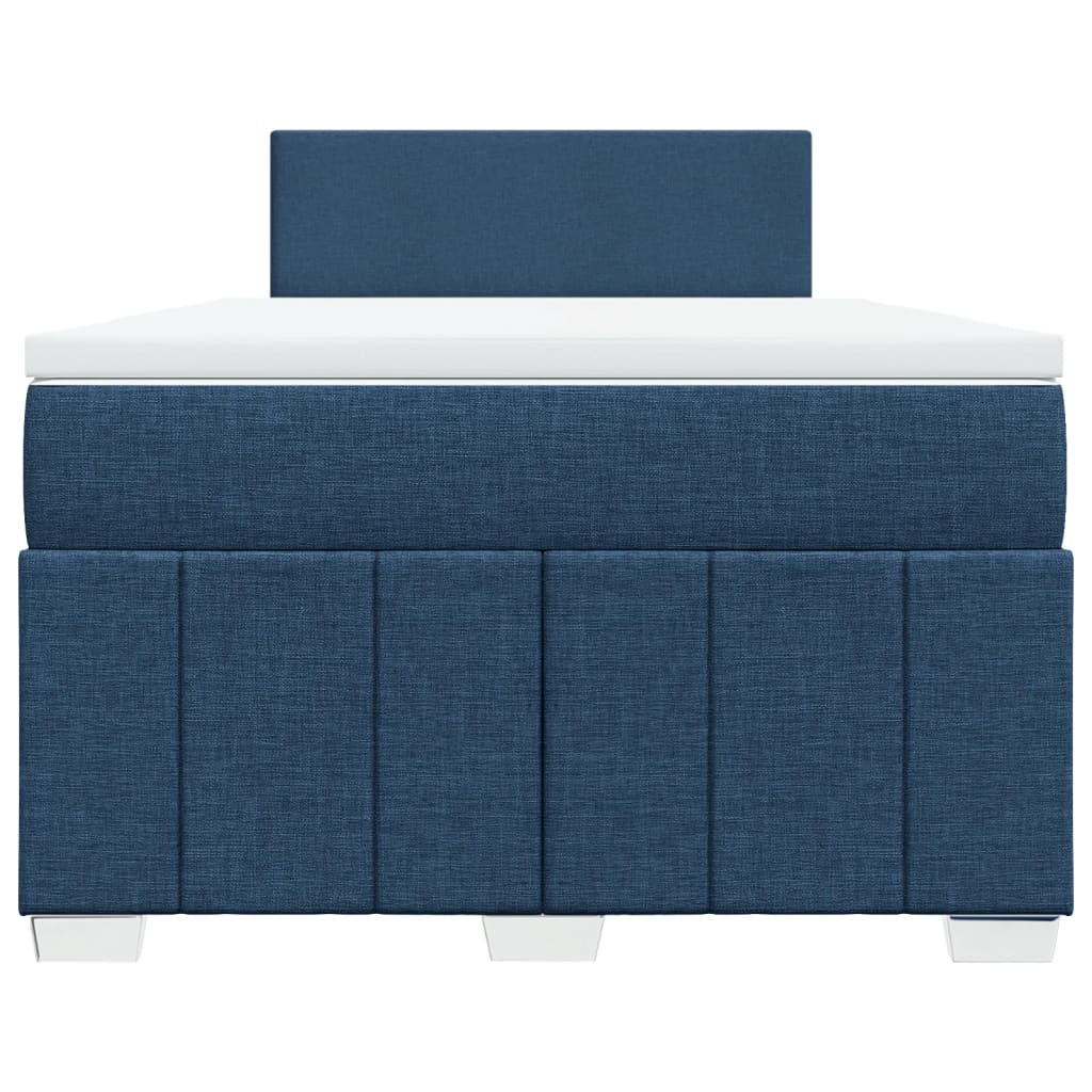 vidaXL Κρεβάτι Boxspring με Στρώμα Μπλε 120x190 εκ. Υφασμάτινο
