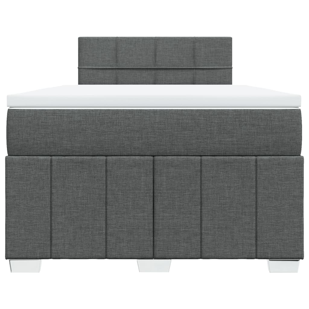 vidaXL Κρεβάτι Boxspring με Στρώμα Σκούρο Γκρι 120x190 εκ Υφασμάτινο