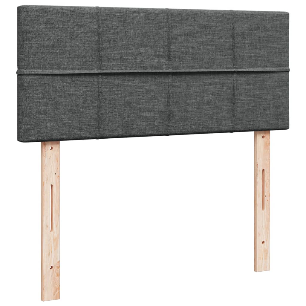 vidaXL Κρεβάτι Boxspring με Στρώμα Σκούρο Γκρι 120x190 εκ Υφασμάτινο