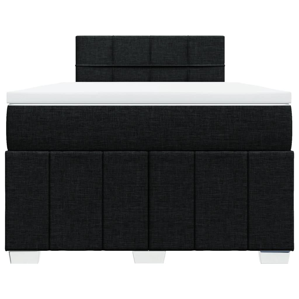 vidaXL Κρεβάτι Boxspring με Στρώμα Μαύρο 120x190 εκ. Υφασμάτινο