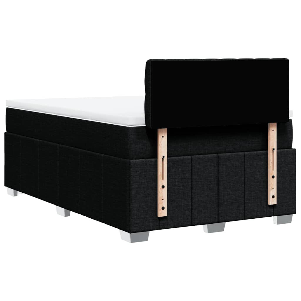 vidaXL Κρεβάτι Boxspring με Στρώμα Μαύρο 120x190 εκ. Υφασμάτινο