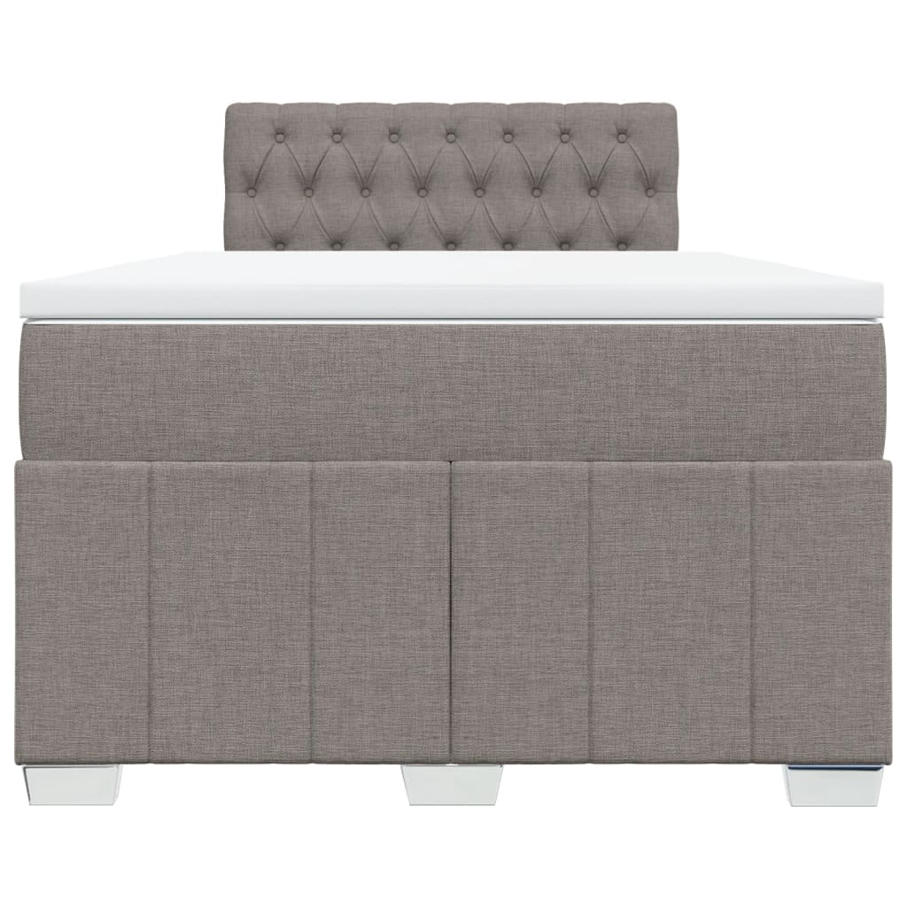 vidaXL Κρεβάτι Boxspring με Στρώμα Taupe 120x190 εκ. Υφασμάτινο