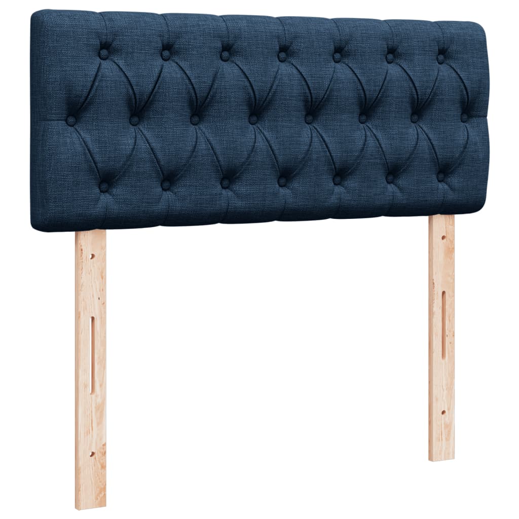 vidaXL Κρεβάτι Boxspring με Στρώμα Μπλε 120x190 εκ. Υφασμάτινο