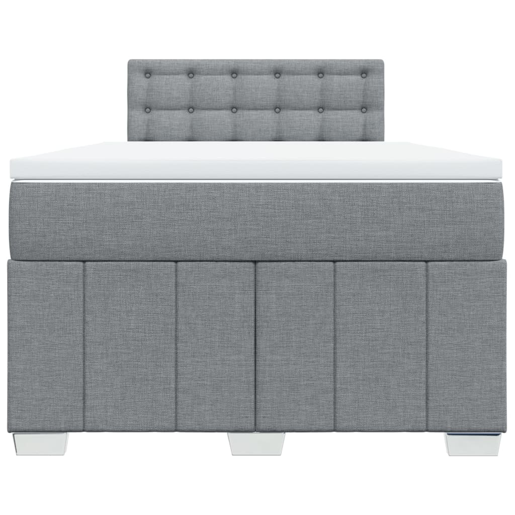 vidaXL Κρεβάτι Boxspring με Στρώμα Ανοιχτό Γκρι 120x190 εκ. Υφασμάτινο