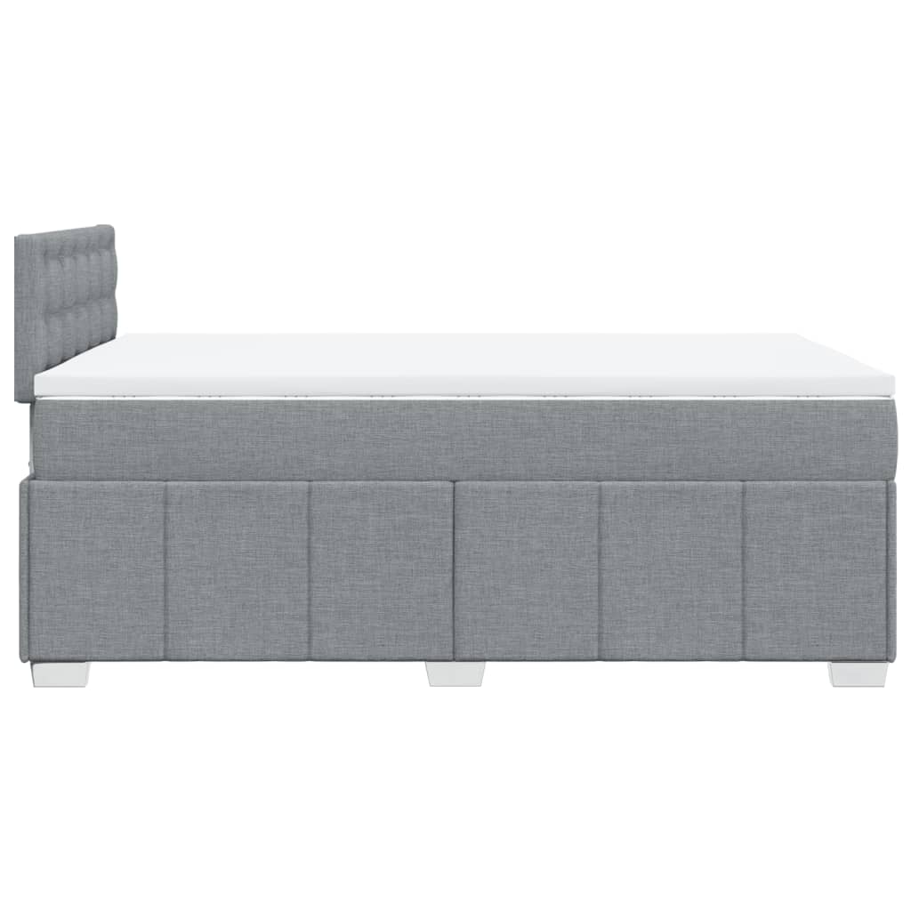 vidaXL Κρεβάτι Boxspring με Στρώμα Ανοιχτό Γκρι 120x190 εκ. Υφασμάτινο