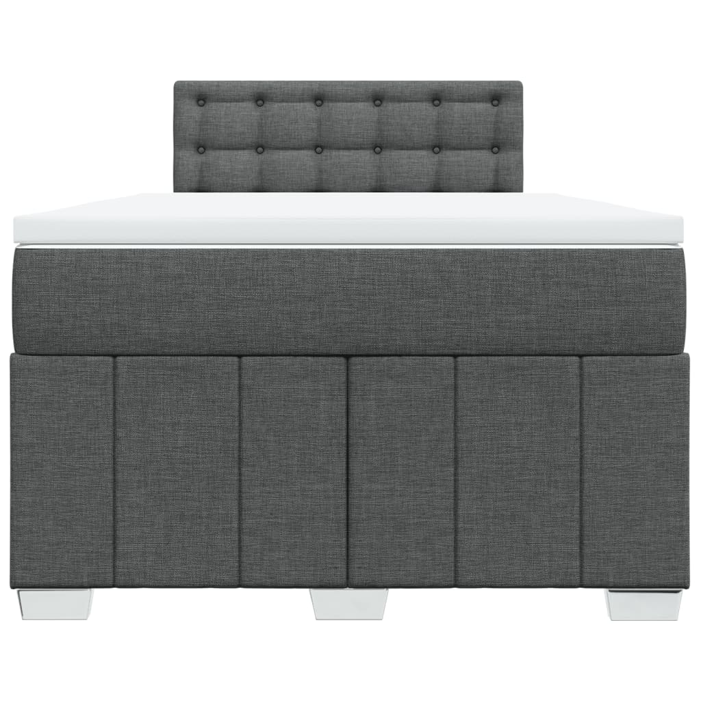 vidaXL Κρεβάτι Boxspring με Στρώμα Σκούρο Γκρι 120x190 εκ Υφασμάτινο