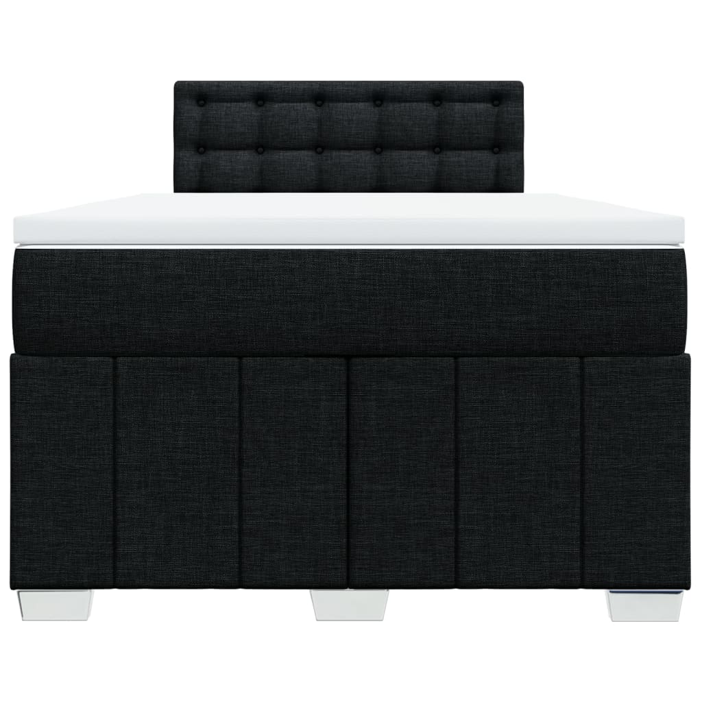 vidaXL Κρεβάτι Boxspring με Στρώμα Μαύρο 120x190 εκ. Υφασμάτινο