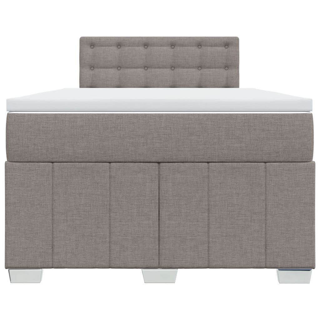 vidaXL Κρεβάτι Boxspring με Στρώμα Taupe 120x190 εκ. Υφασμάτινο