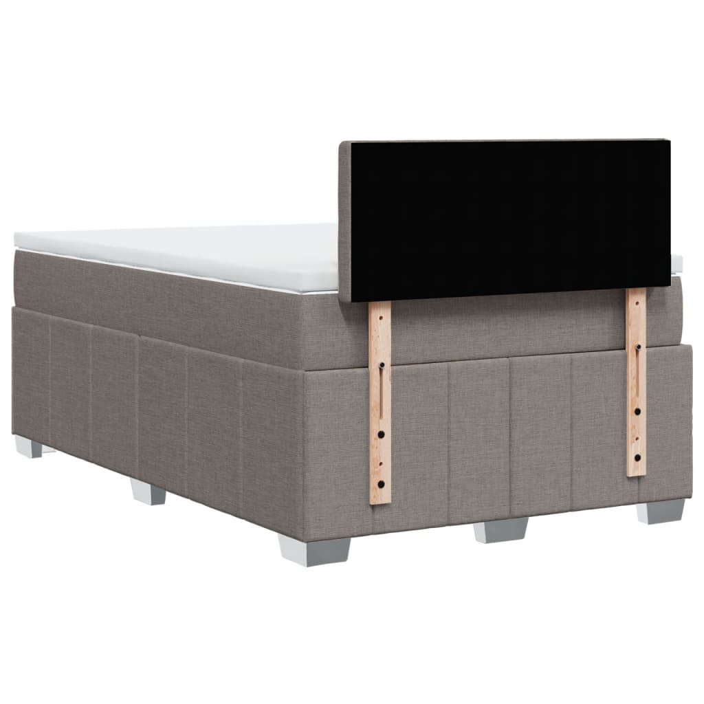 vidaXL Κρεβάτι Boxspring με Στρώμα Taupe 120x190 εκ. Υφασμάτινο
