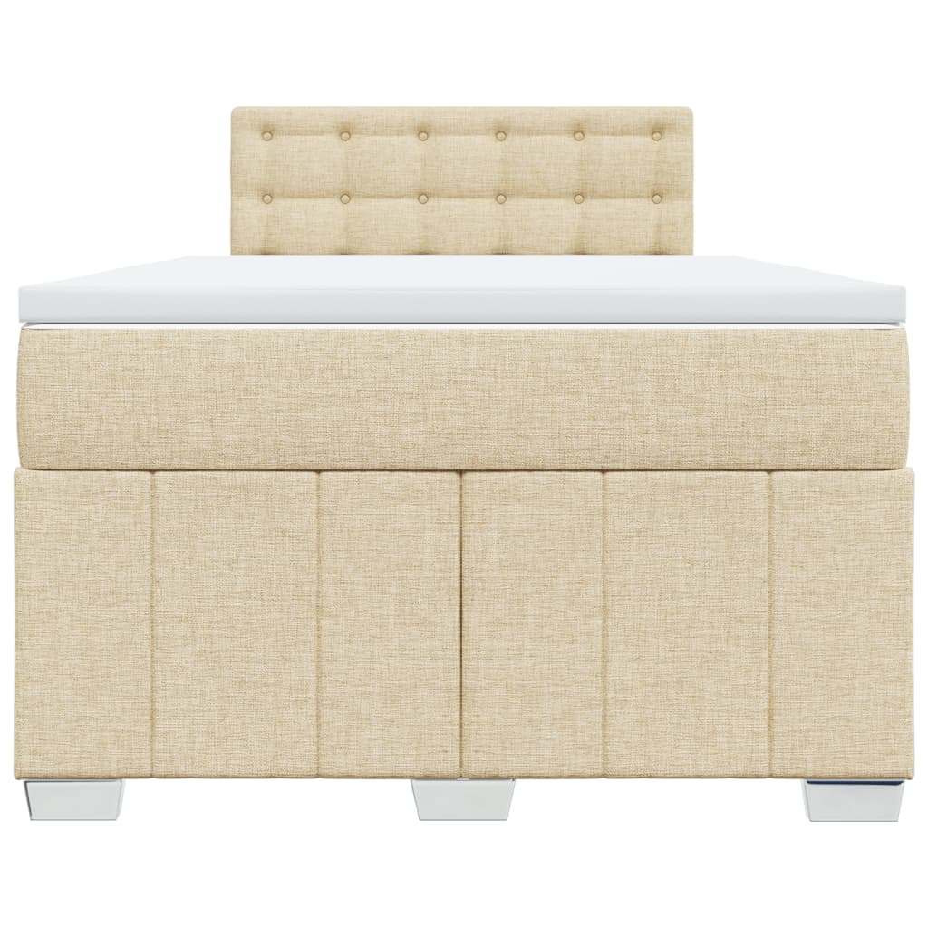 vidaXL Κρεβάτι Boxspring με Στρώμα Κρεμ 120x190 εκ. Υφασμάτινο