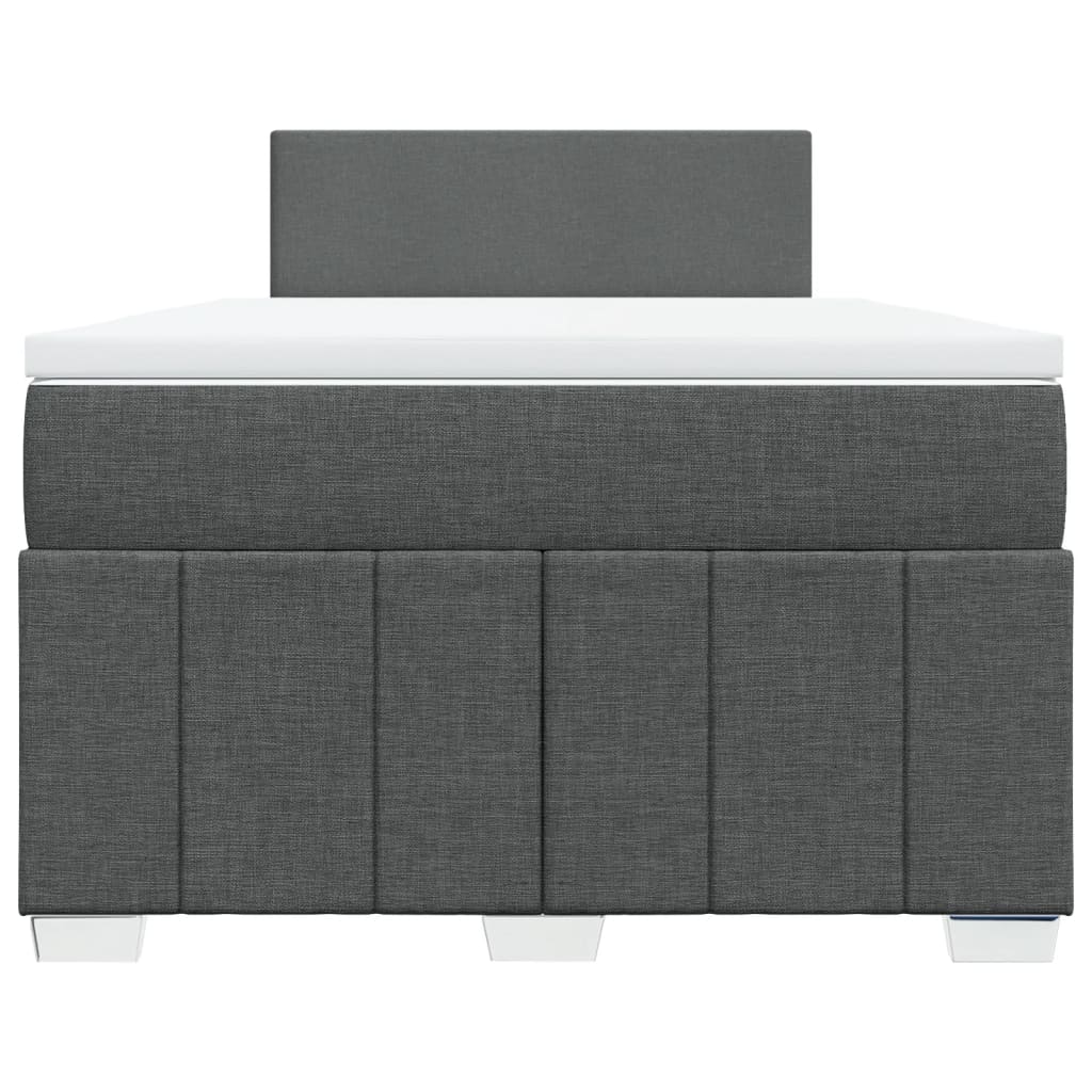 vidaXL Κρεβάτι Boxspring με Στρώμα Σκούρο Γκρι 120x200 εκ. Υφασμάτινο