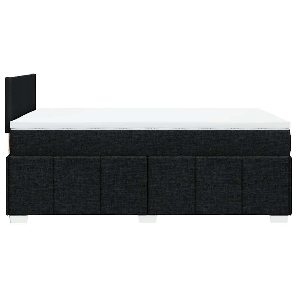 vidaXL Κρεβάτι Boxspring με Στρώμα Μαύρο 120x200 εκ. Υφασμάτινο