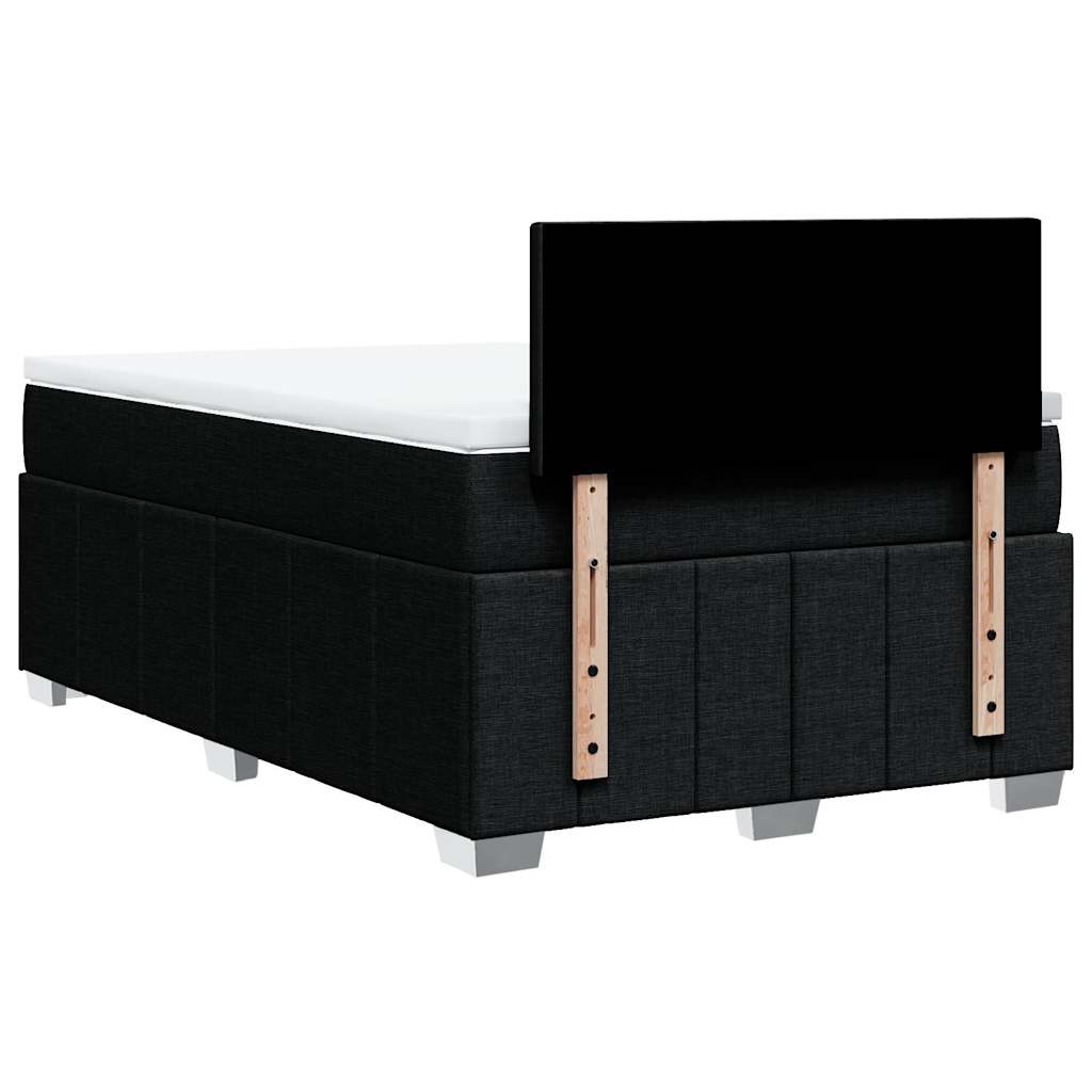 vidaXL Κρεβάτι Boxspring με Στρώμα Μαύρο 120x200 εκ. Υφασμάτινο
