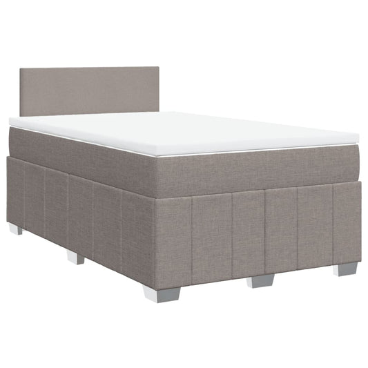 vidaXL Κρεβάτι Boxspring με Στρώμα Taupe 120x200 εκ. Υφασμάτινο