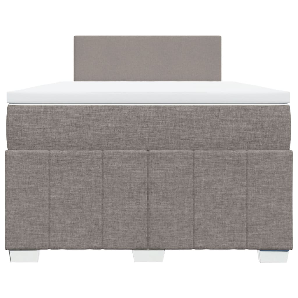 vidaXL Κρεβάτι Boxspring με Στρώμα Taupe 120x200 εκ. Υφασμάτινο