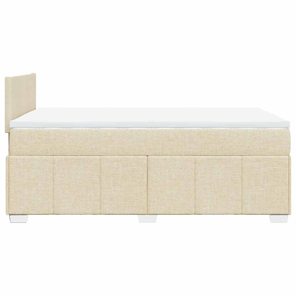 vidaXL Κρεβάτι Boxspring με Στρώμα Κρεμ 120x200 εκ. Υφασμάτινο